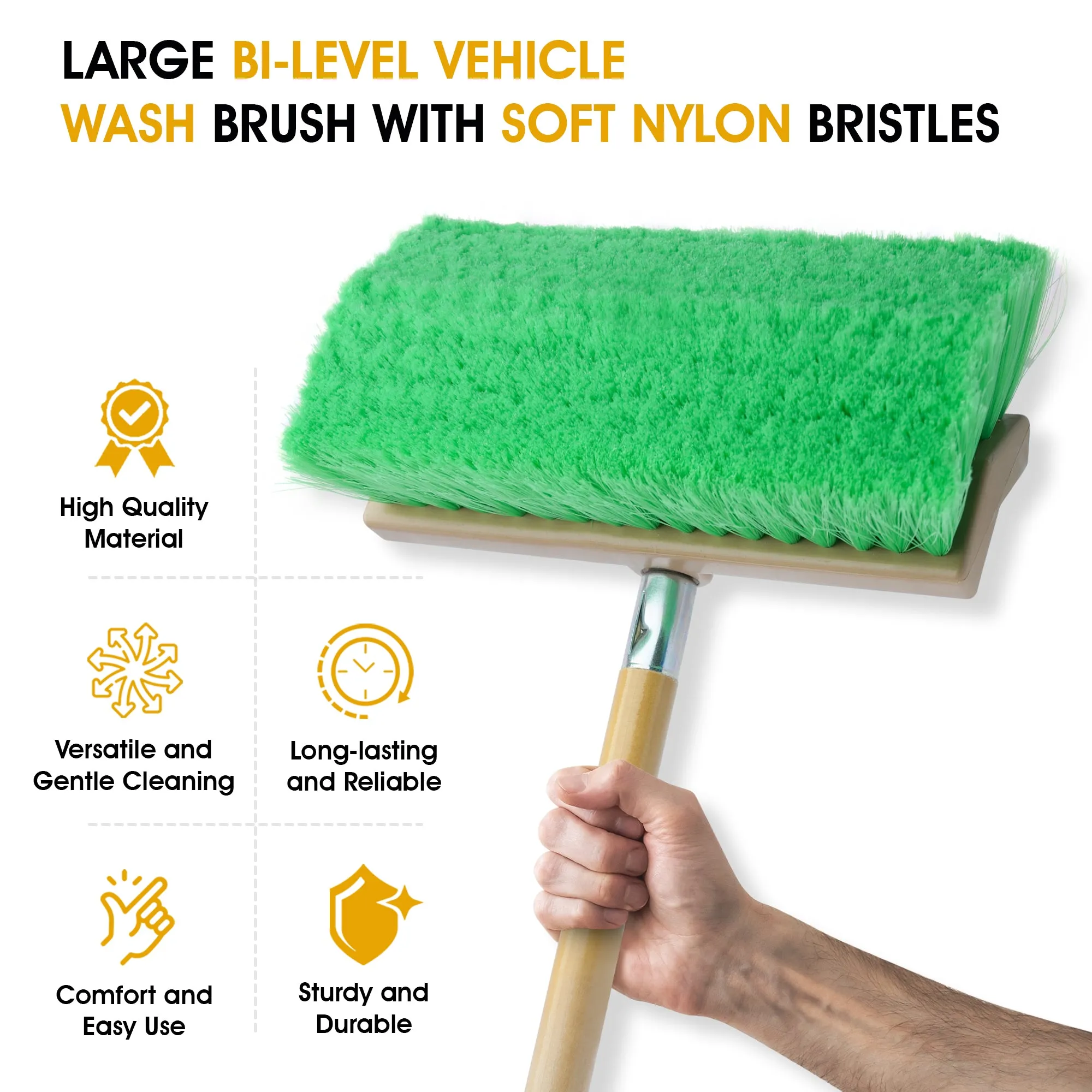 10" Bi-Level Wash Brush - Green Nylon