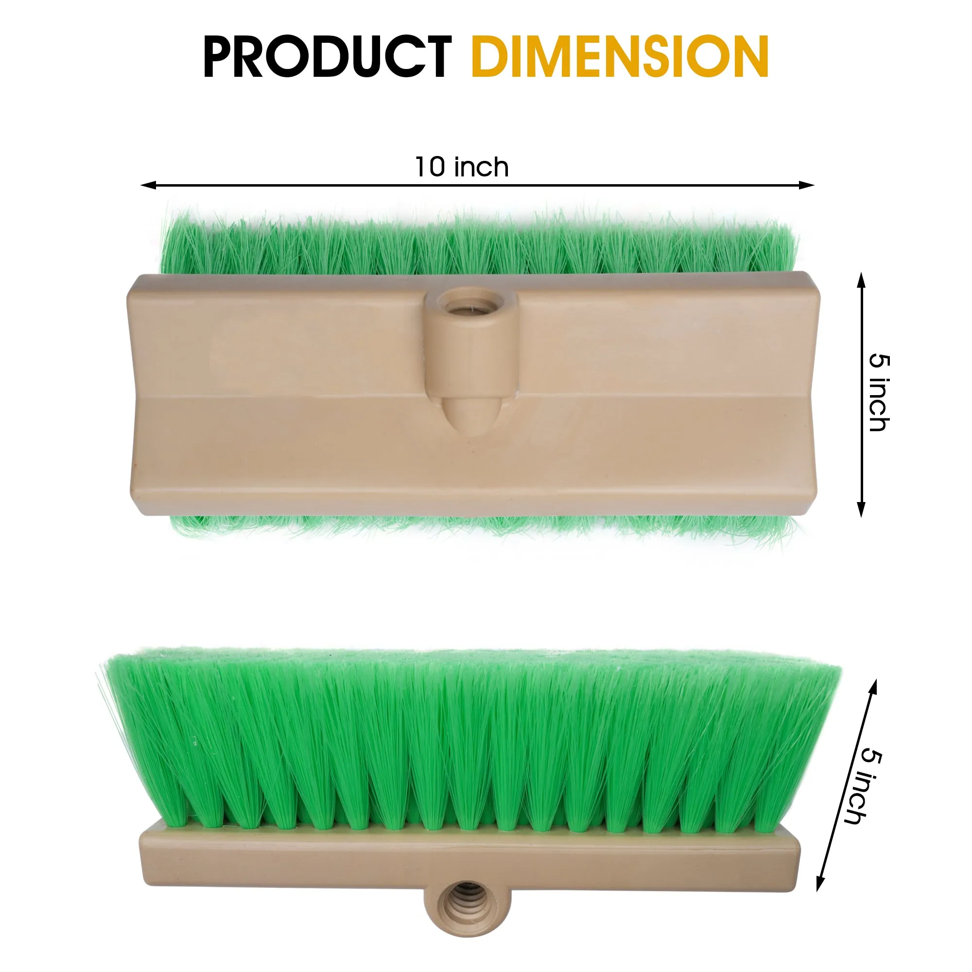 10" Bi-Level Wash Brush - Green Nylon