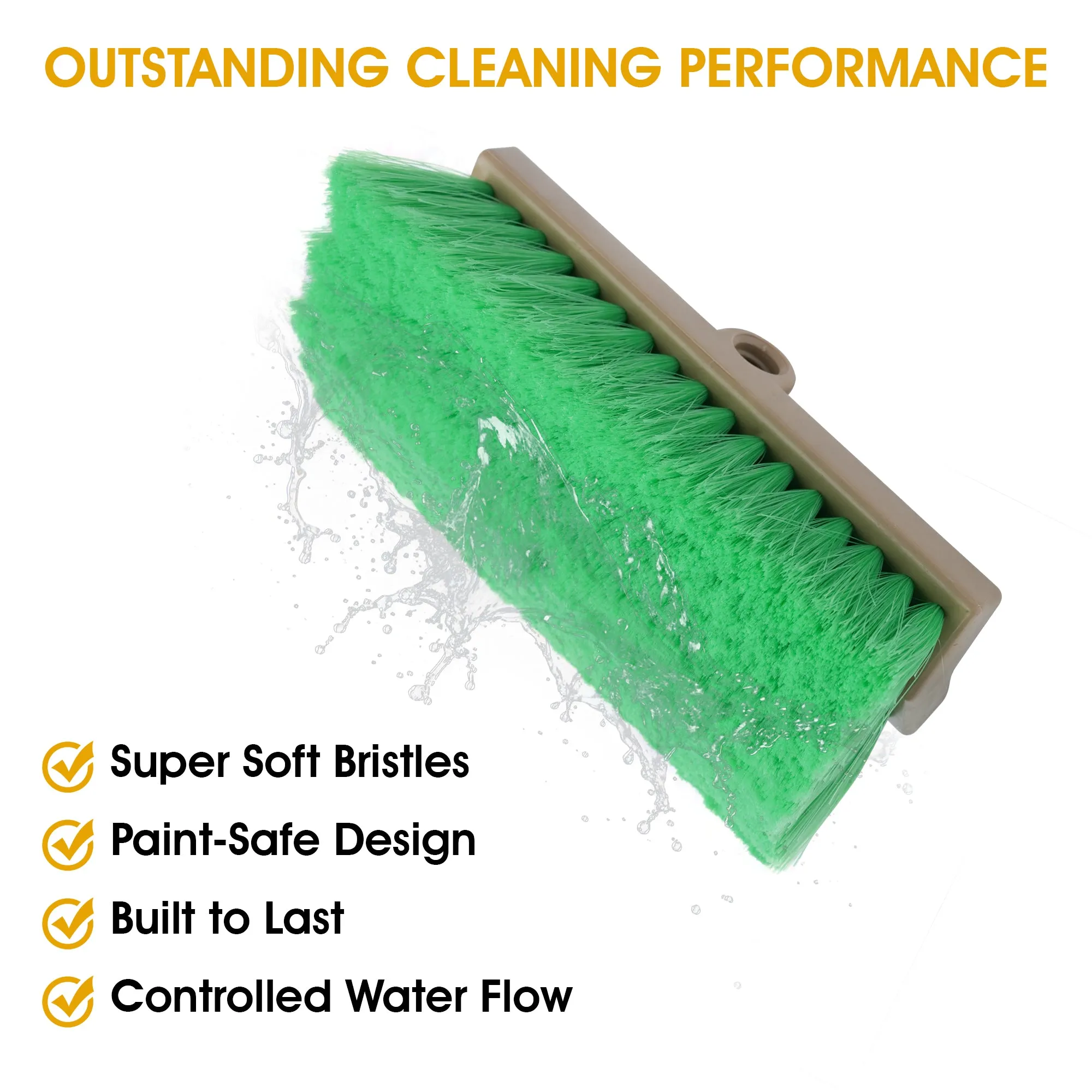 10" Bi-Level Wash Brush - Green Nylon