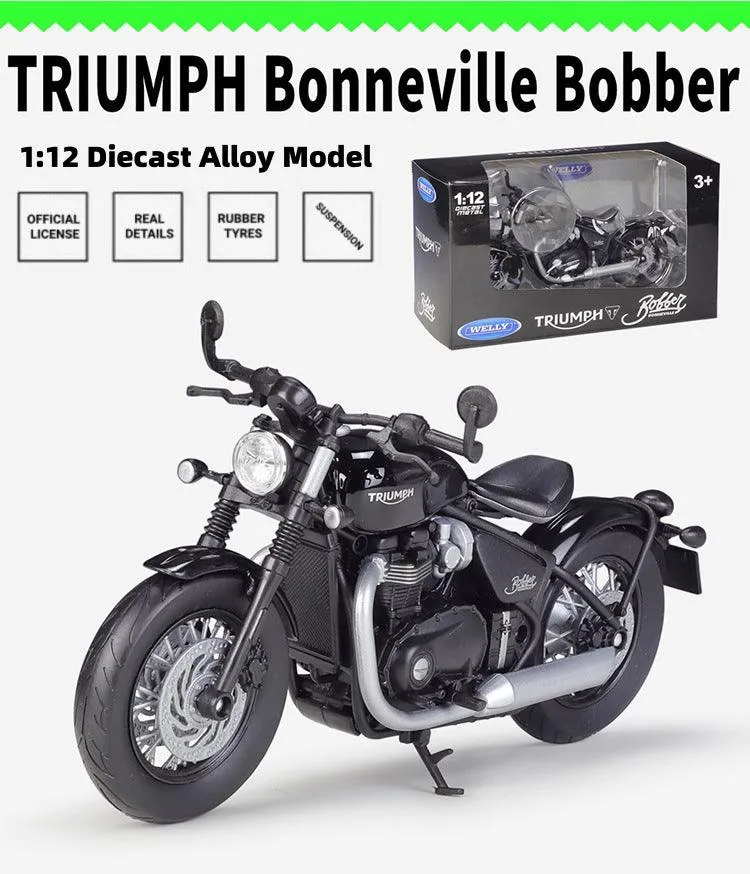 1:12 Triumph Bonneville Bobber 2021 Motorcycle Alloy Model Car