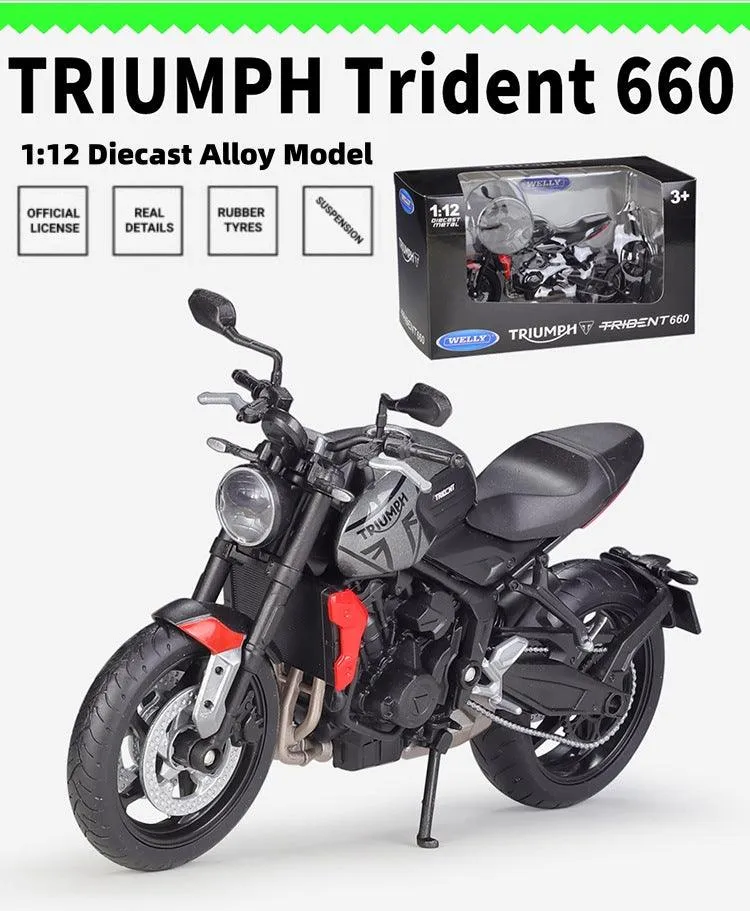 1:12 Triumph Trident 660 Motorcycle Alloy Model Car