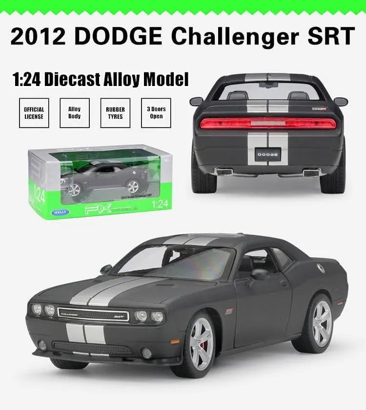 1:24 Dodge 2012 Challenger SRT Alloy Model Car