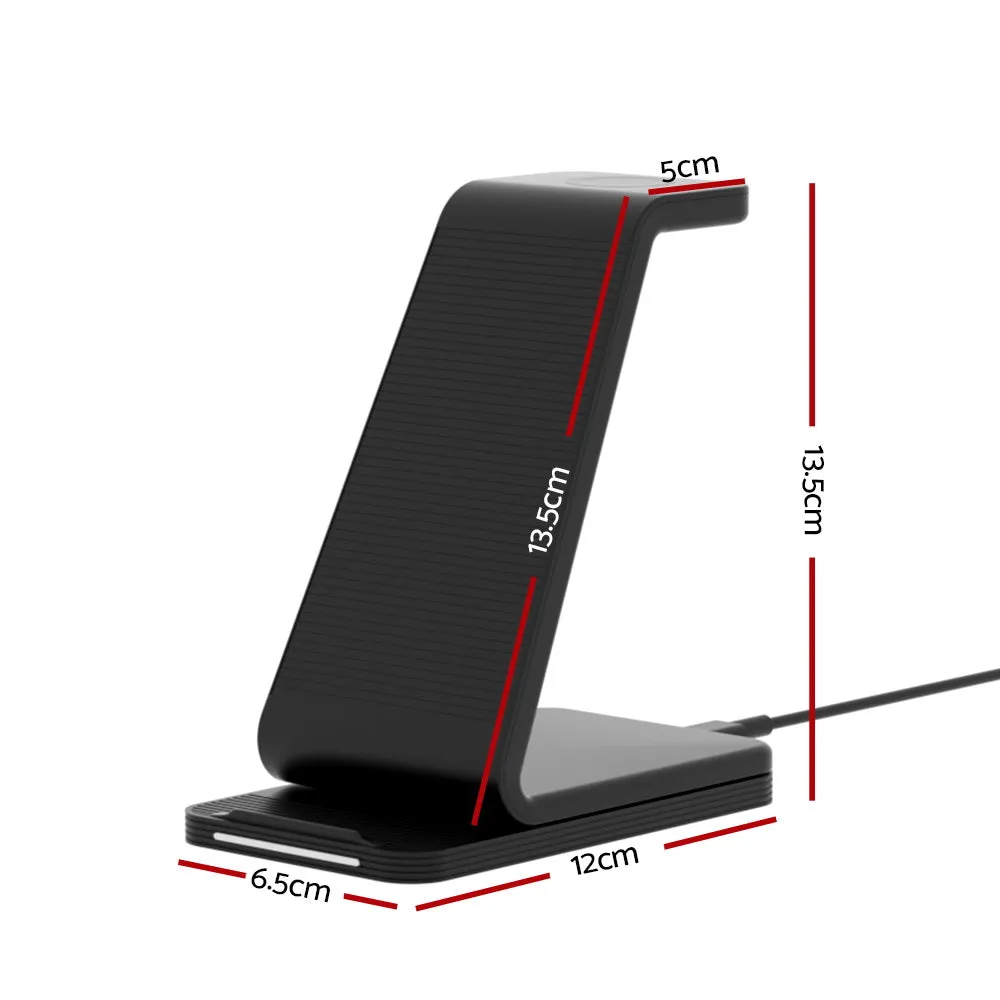 15W 3-in-1 Fast Wireless Charger, Qi Compatible - Devanti