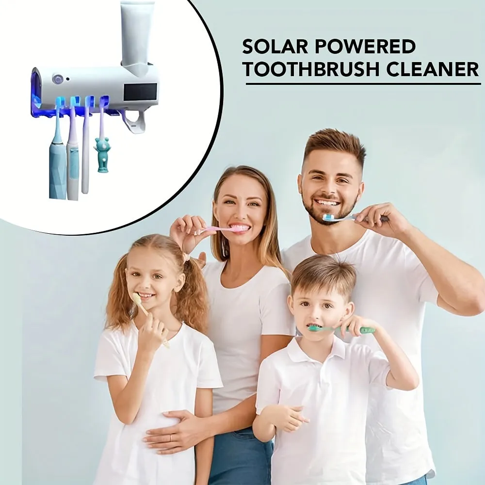 1pc Intelligent UV Toothbrush Sanitizer Holder, With Squeezing Toothpaste Device, Wall Mounted UV Toothbrush Sanitizer Holder, Bathroom Toothbrush Sanitizer, Intelligent Toothbrush Sanitizer