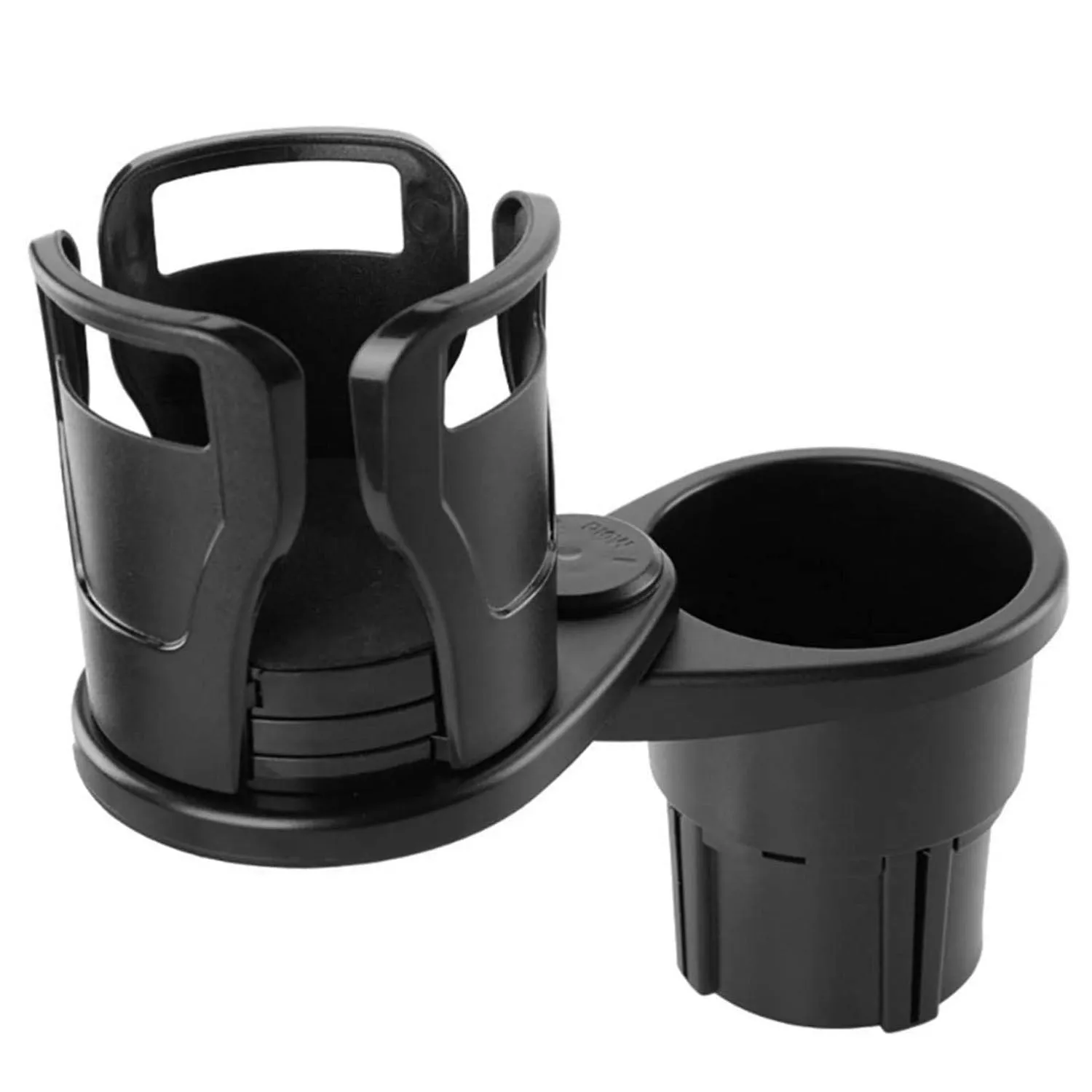 2 In 1 Car Cup Holder Extender Adapter 360° Rotating Dual Cup Mount Organizer Holder For Most 20 oz Up To 5.9" Coffee Drinking Bottles Key Glass Stora