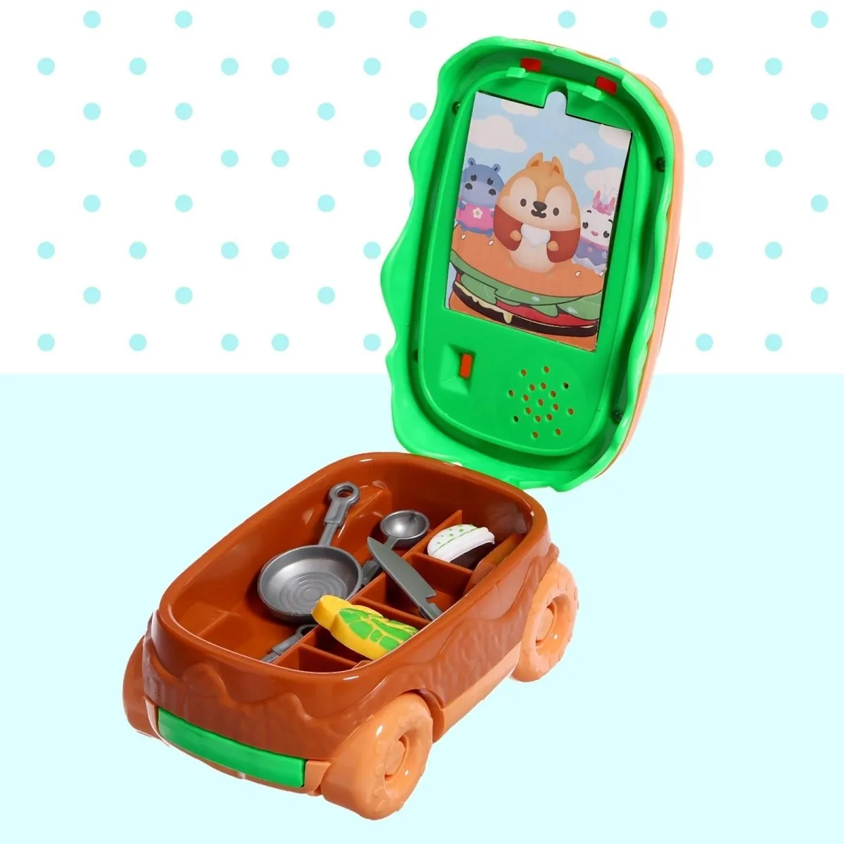 2 in 1 Push and Play Car with Hambuurg Accessories