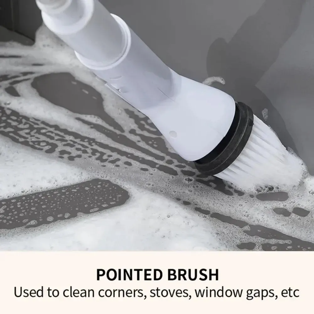 2000 MA 6-In-1 Electric Cleaning Brush Cordless Electric Rotary Cleaning Brush Shower Cleaning Brush Kitchen Bathroom