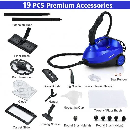 2000W Heavy Duty Multi-purpose Steam Cleaner Mop with Detachable Handheld Unit-Blue