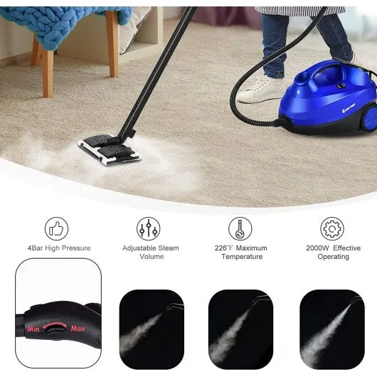 2000W Heavy Duty Multi-purpose Steam Cleaner Mop with Detachable Handheld Unit-Blue