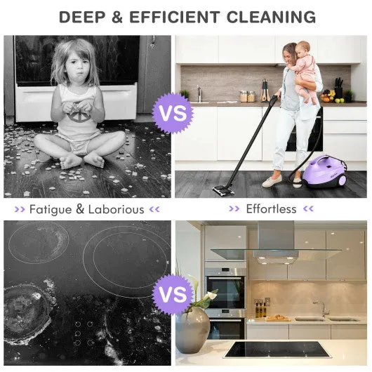 2000W Heavy Duty Multi-purpose Steam Cleaner Mop with Detachable Handheld Unit-Purple