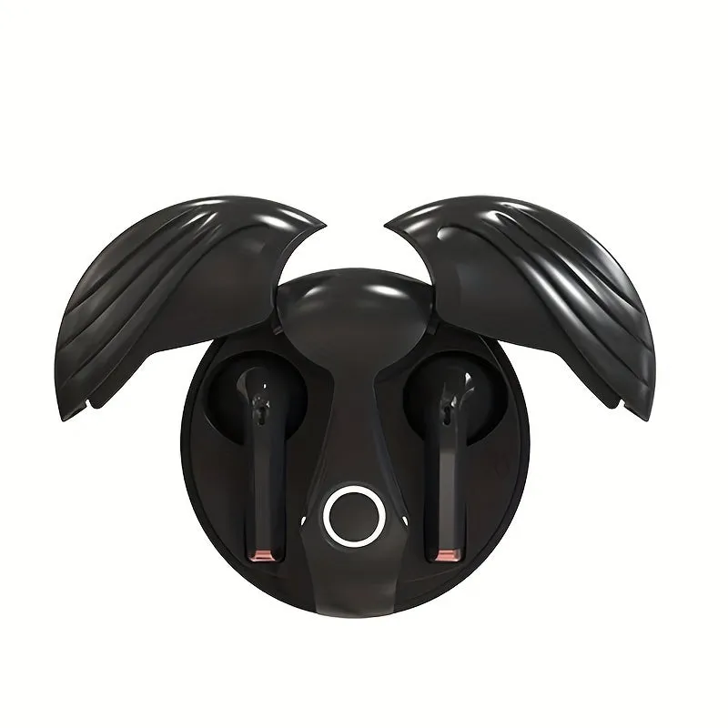 2023 New Angel Wings TWS Wireless Headset Half In Ear Premium Sport Running Ultra Long Range Charging Box Creative Opening And Closing Wings, Earphone Wireless Headphone HIFI Stereo