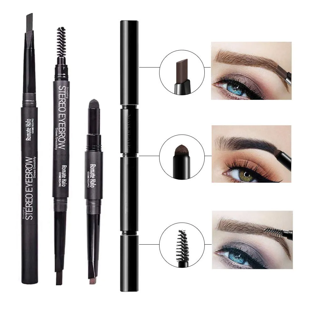 3 In 1 Smooth Stereo Eyebrow Pen - Brush, Powder & Pen.