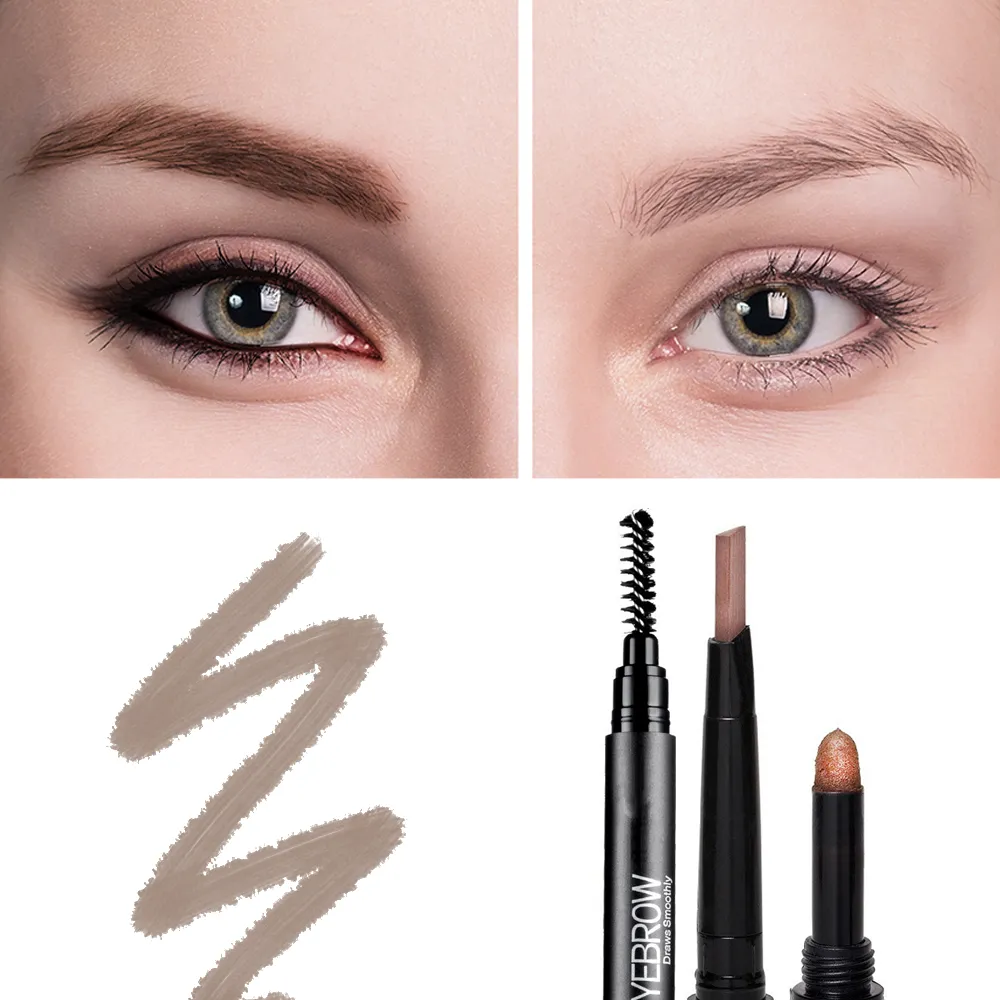 3 In 1 Smooth Stereo Eyebrow Pen - Brush, Powder & Pen.