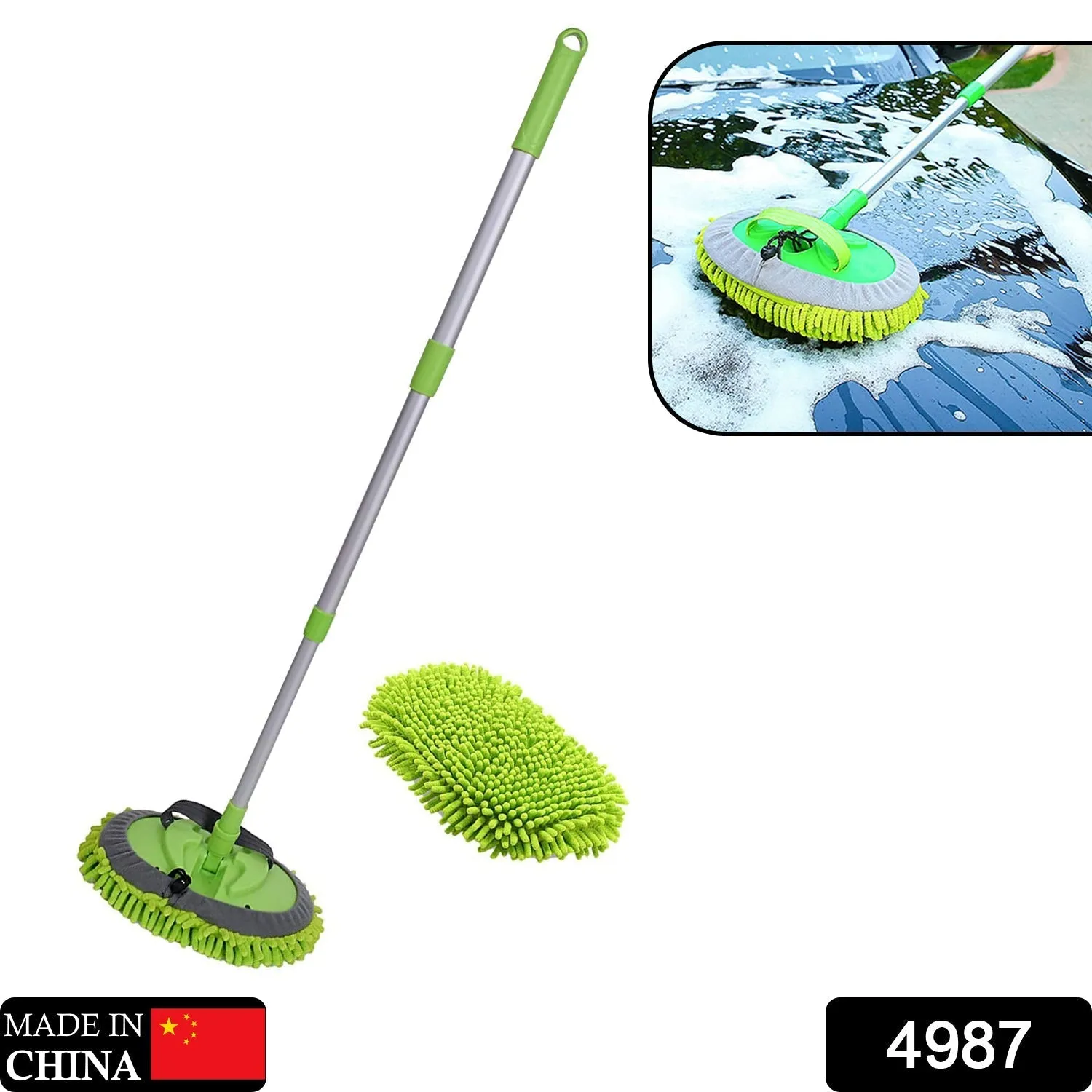 4987 Car Duster Microfiber Flexible Duster Car Wash | Car Cleaning Accessories | Microfiber | brush | Dry / Wet Home, Kitchen, Office Cleaning Brush Extendable Handle