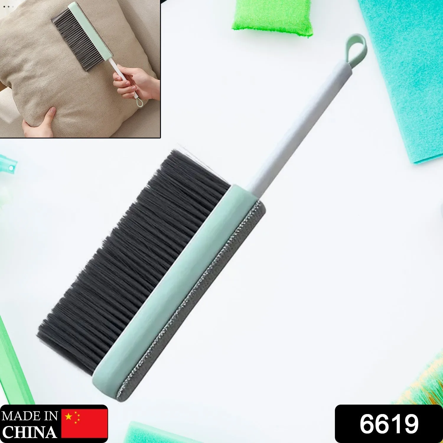 6619 Retractable Long-Handled Brush Household Cleaning Bed Sweeping Brush For Cleaning Car  /  Bed  /  Garden