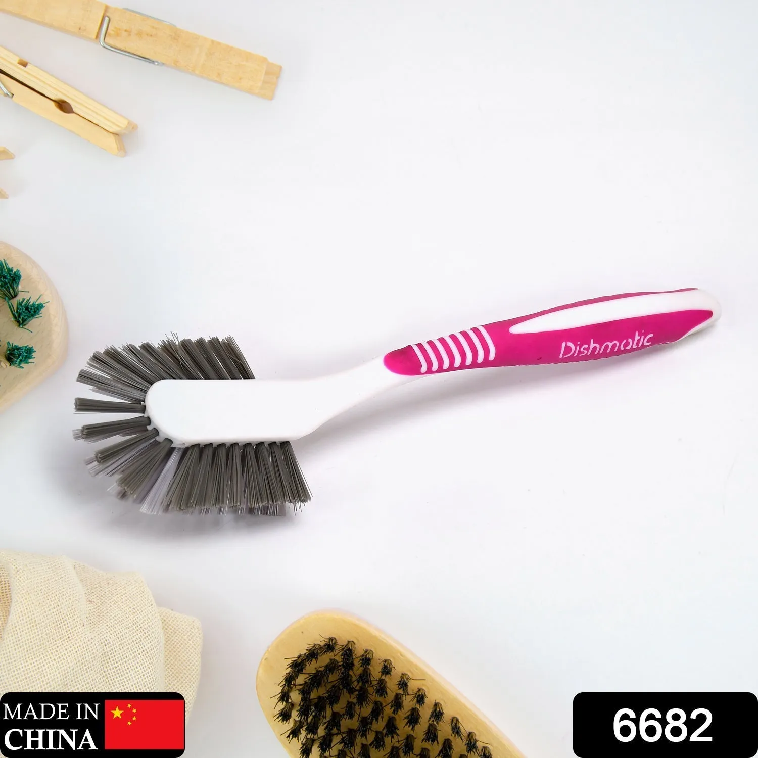 6682 Long Plastic Handle Carpet Brush with Long Bristles