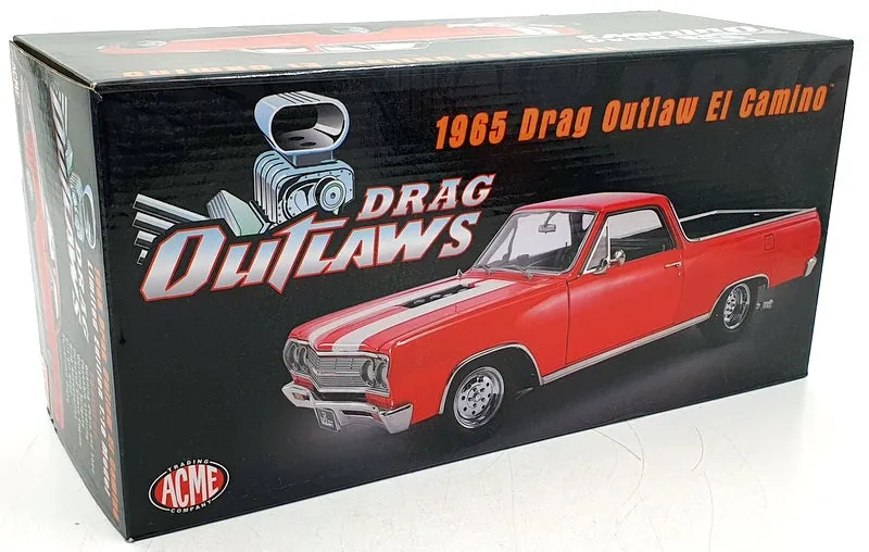 Acme 1/18 Scale Diecast A1805411B - 1965 Drag Outlaw El Camino - Red