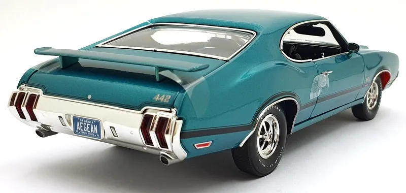 Acme 1/18 Scale Diecast A1805627 1970 Oldsmobile 442 W-30 - Aegean Aqua Metallic