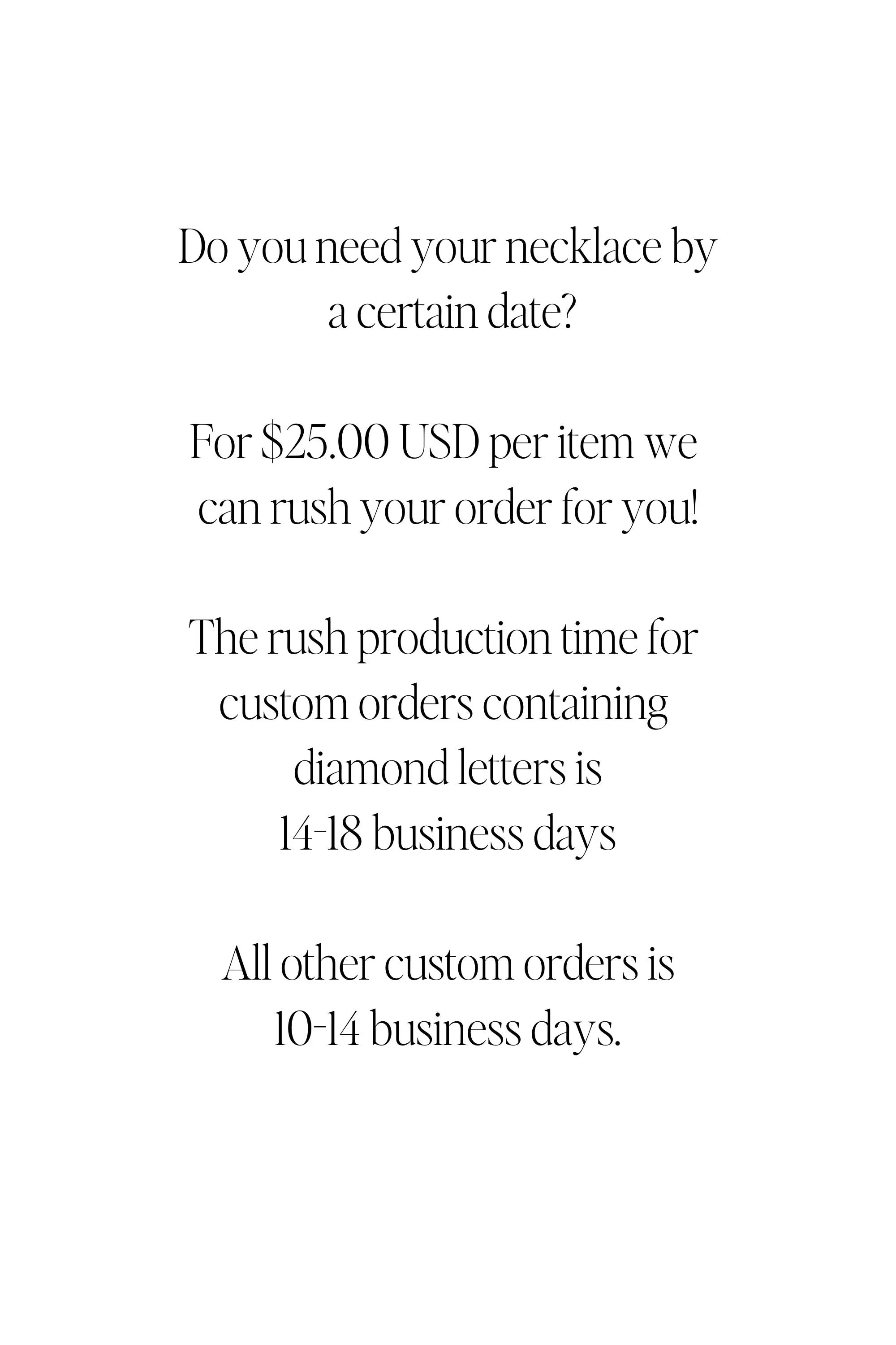 ADD RUSH PRODUCTION TO CUSTOM ORDER