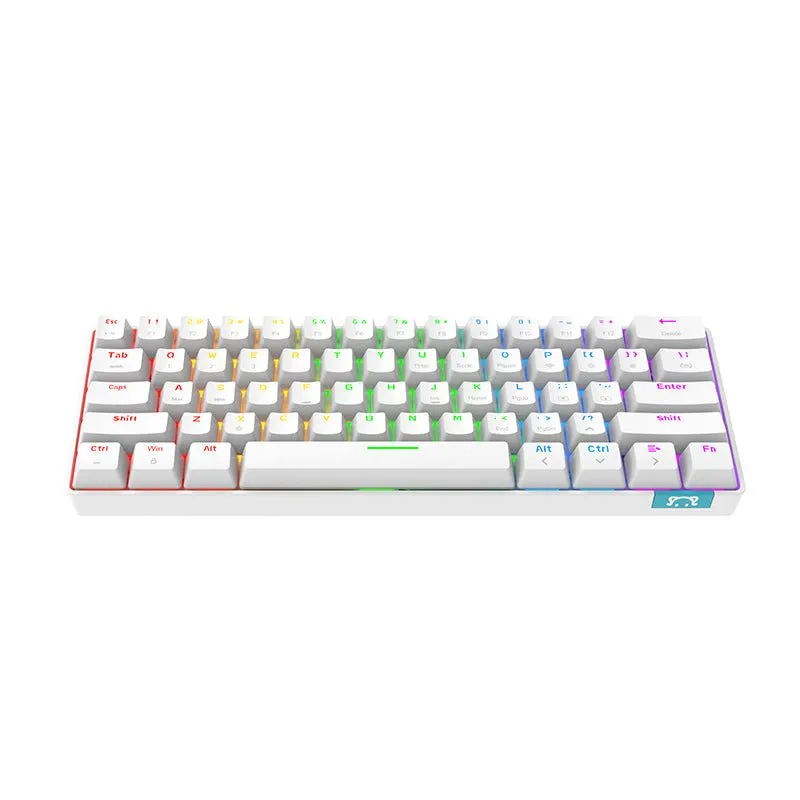 Ajazz STK61 White-Pudding Mechanical keyboard RGB (Blue switch)