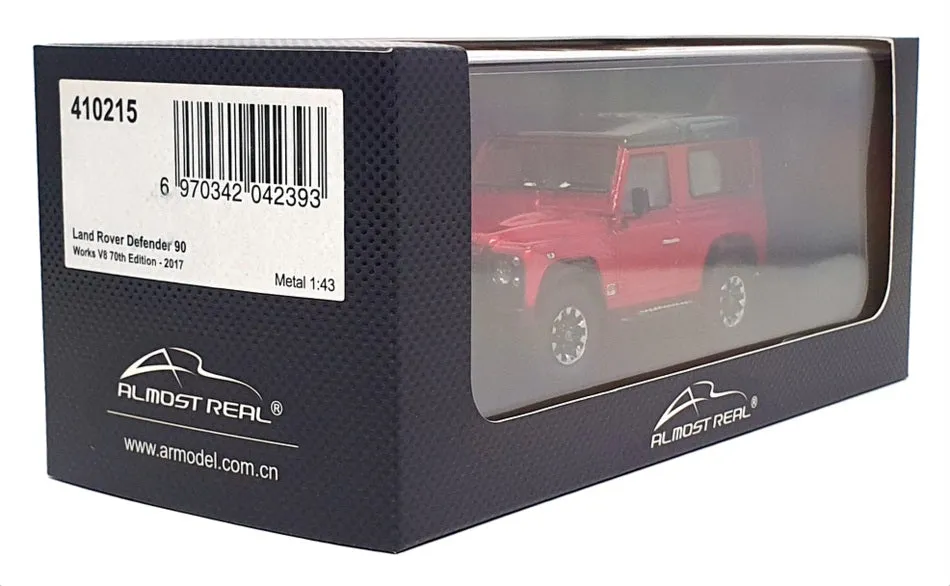 Almost Real 1/43 Scale 410215 - 2017 Land Rover Defender 90 Works V8 - Met Red