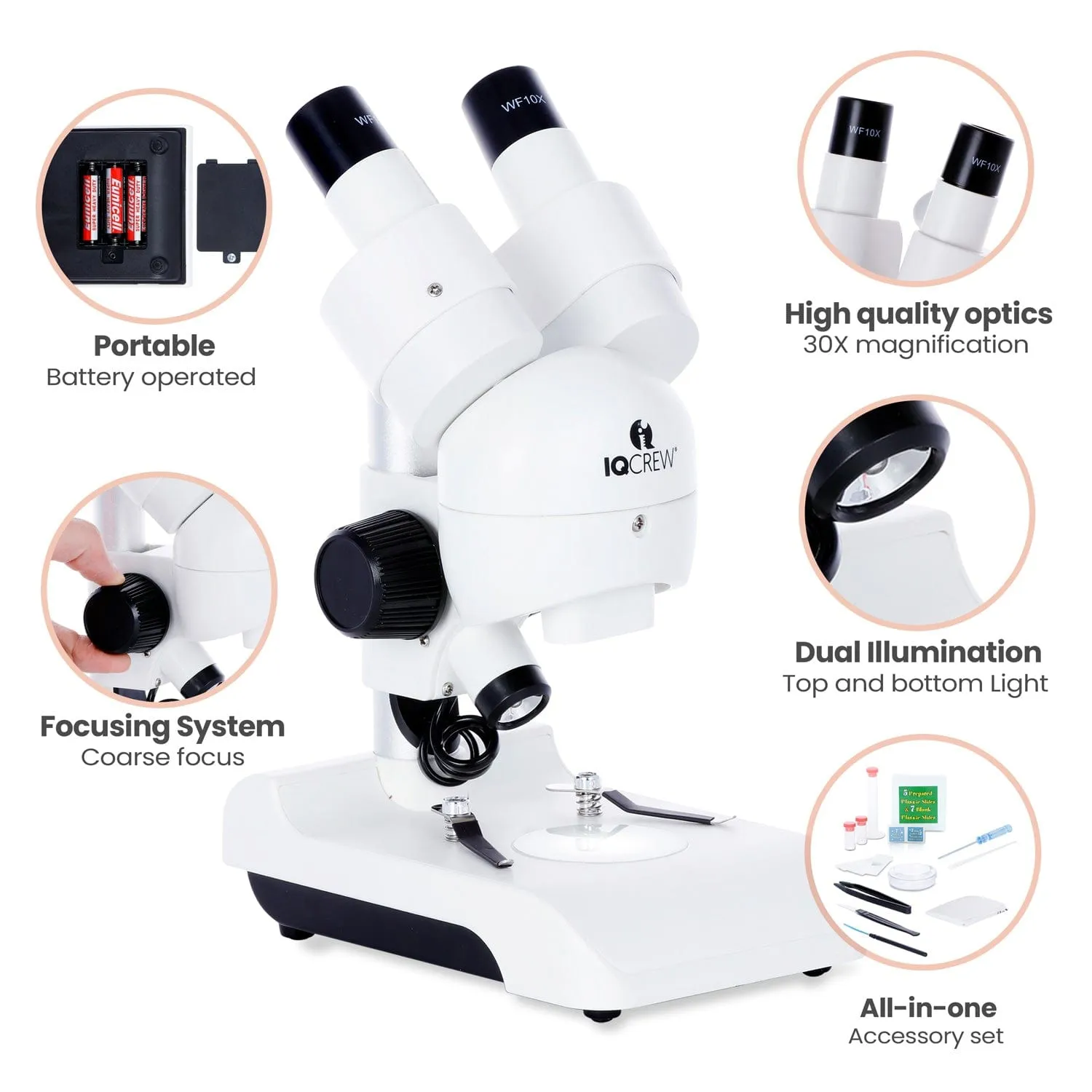 AmScope Kid's Natural Geode Discoverer Series Set featuring Deluxe All-In-One Stereo Microscope, Ultimate Natural Geode Exploration Set and more