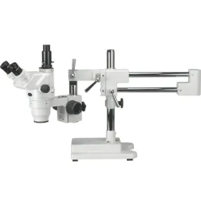 AmScope ZM-4 Series Ultimate Zoom Trinocular Stereo Microscope 2X-225X Magnification on Double Arm Boom Stand