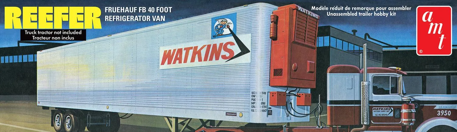 AMT Fruehauf 40' Reefer Trailer Watkins 1/25 Model Kit