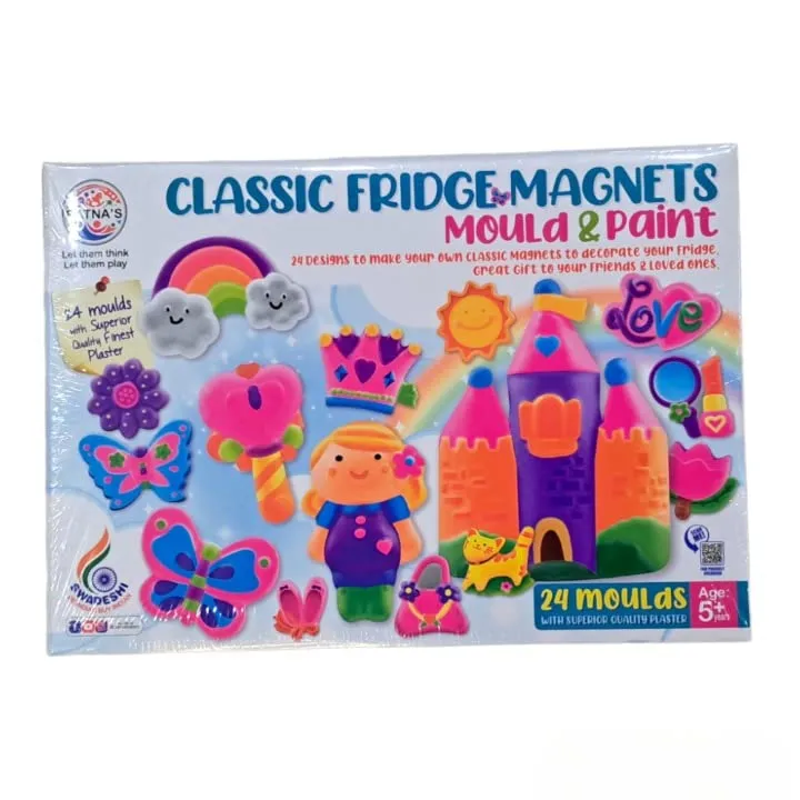 ANANT| Classic Fridge Magnets, Mould and Paint, and 1 Microfibre Cloth (Combo Pack), Ideal for Children above 6 years of age