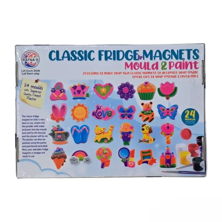 ANANT| Classic Fridge Magnets, Mould and Paint, and 1 Microfibre Cloth (Combo Pack), Ideal for Children above 6 years of age