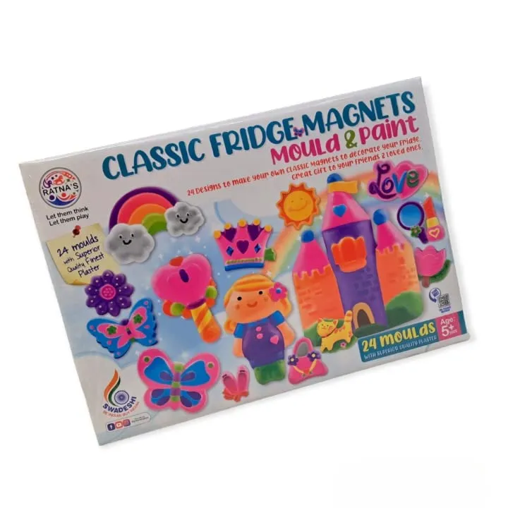 ANANT| Classic Fridge Magnets, Mould and Paint, and 1 Microfibre Cloth (Combo Pack), Ideal for Children above 6 years of age