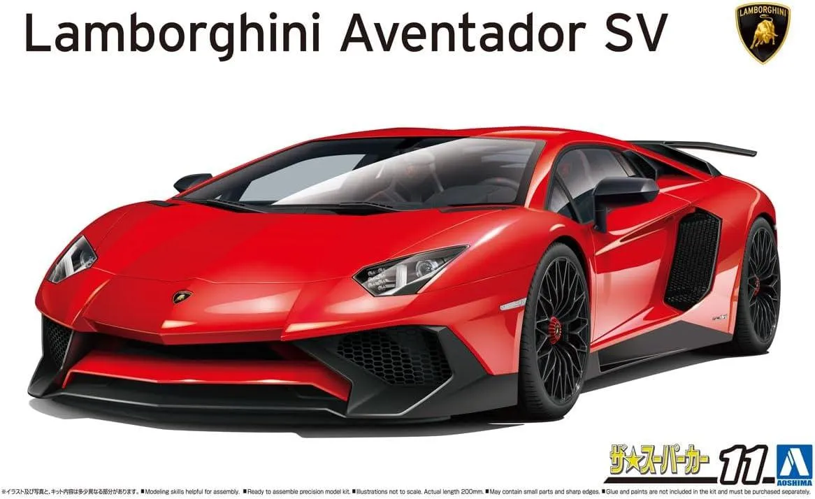 Aoshima 11 2015 Lamborghini Aventador SV 1/24 Model Kit