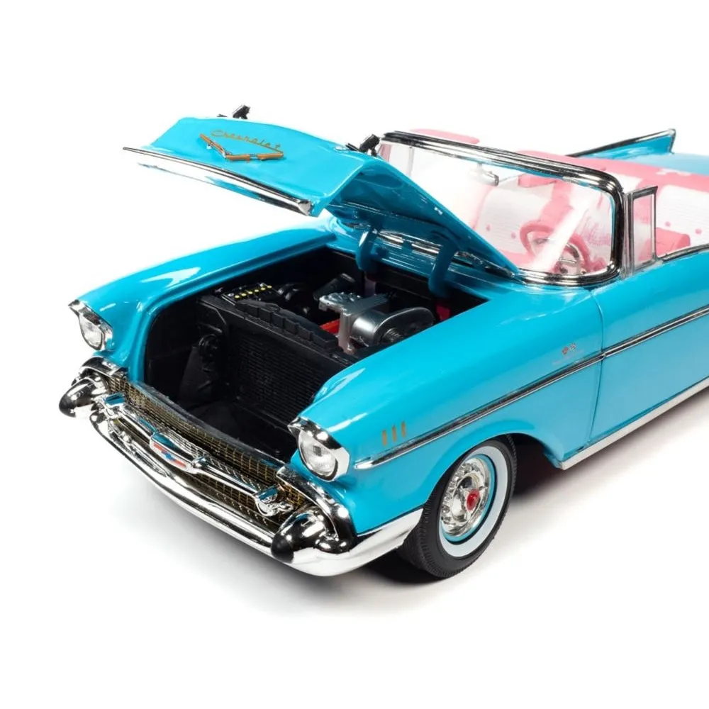 Barbie Aqua 1957 Chevy Bel Air Convertible, 1:18 Scale Diecast Car