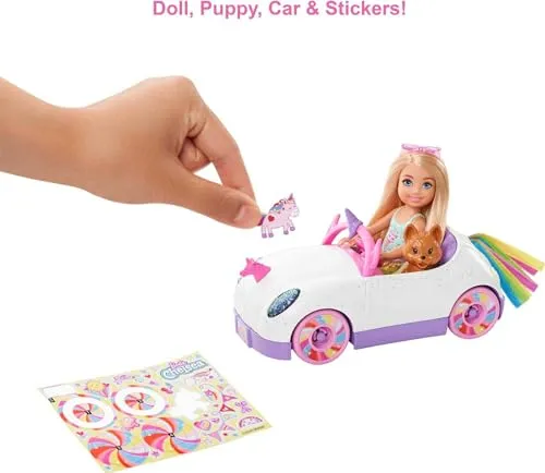 Barbie Chelsea Doll & Unicorn Toy Car