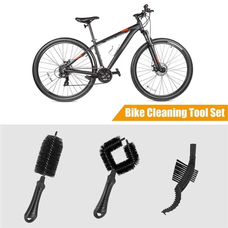 Bike Cleaning Brush MTB Bicycle Wheel Tire Rim Brush Washing Cleaning Tool Set Multifunction Cycling Hub Gears Brush