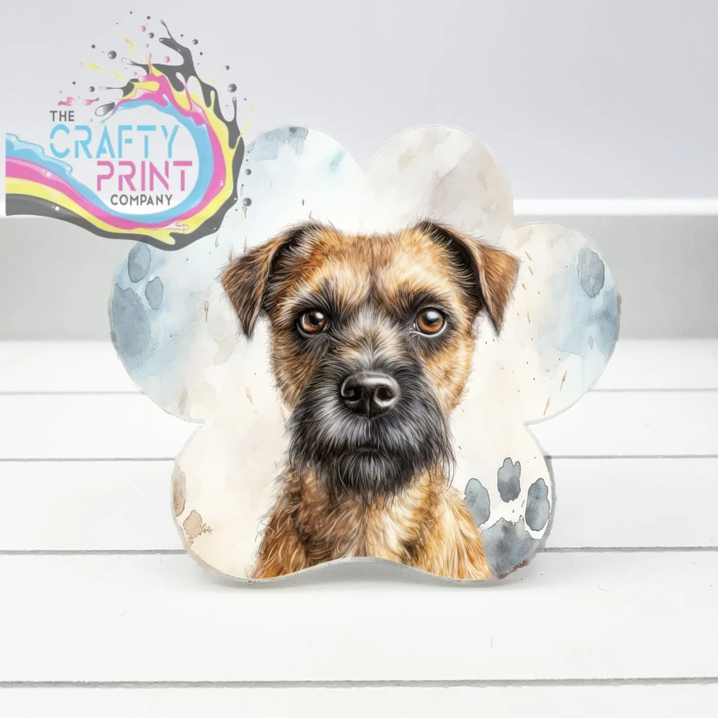 Border Terrier Acrylic Paw Print Car Vent Clip on Air Freshener