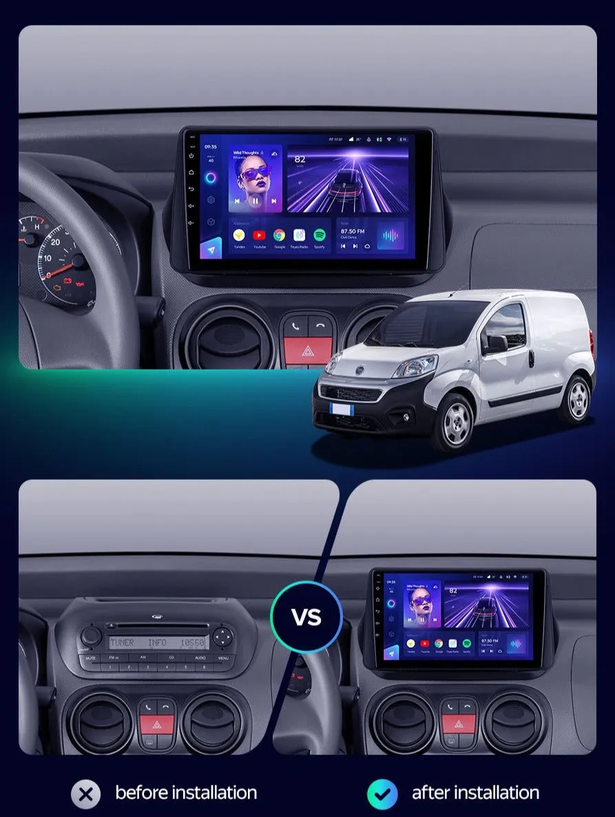 Car Dealz Elite 4G Data Model 10.2" Android 12.0 For Fiat Fiorino Qubo Citroen Nemo Peugeot Bipper 2008 - 2017