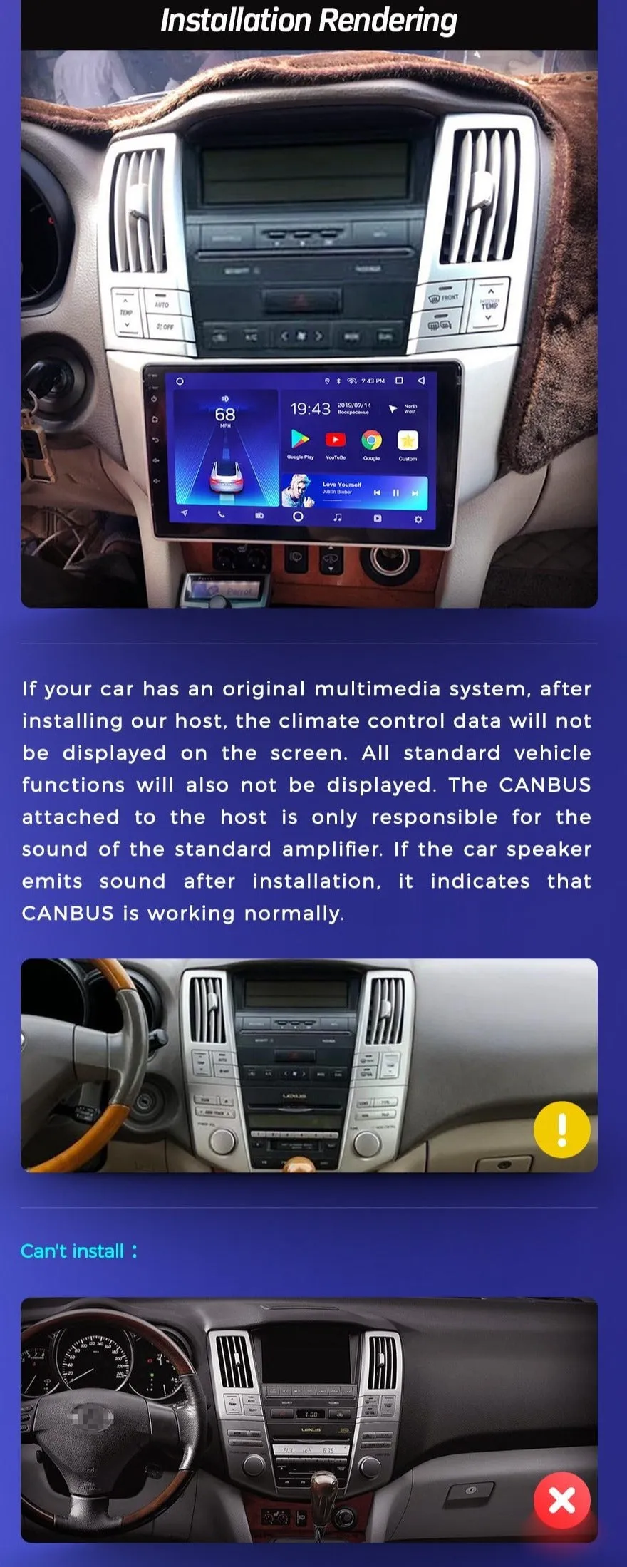 Car Dealz Premium Advanced 4G Data Model 10.2" Android 12.0 For Lexus RX330 RX350 RX400H For Toyota harrier 2003 - 2009