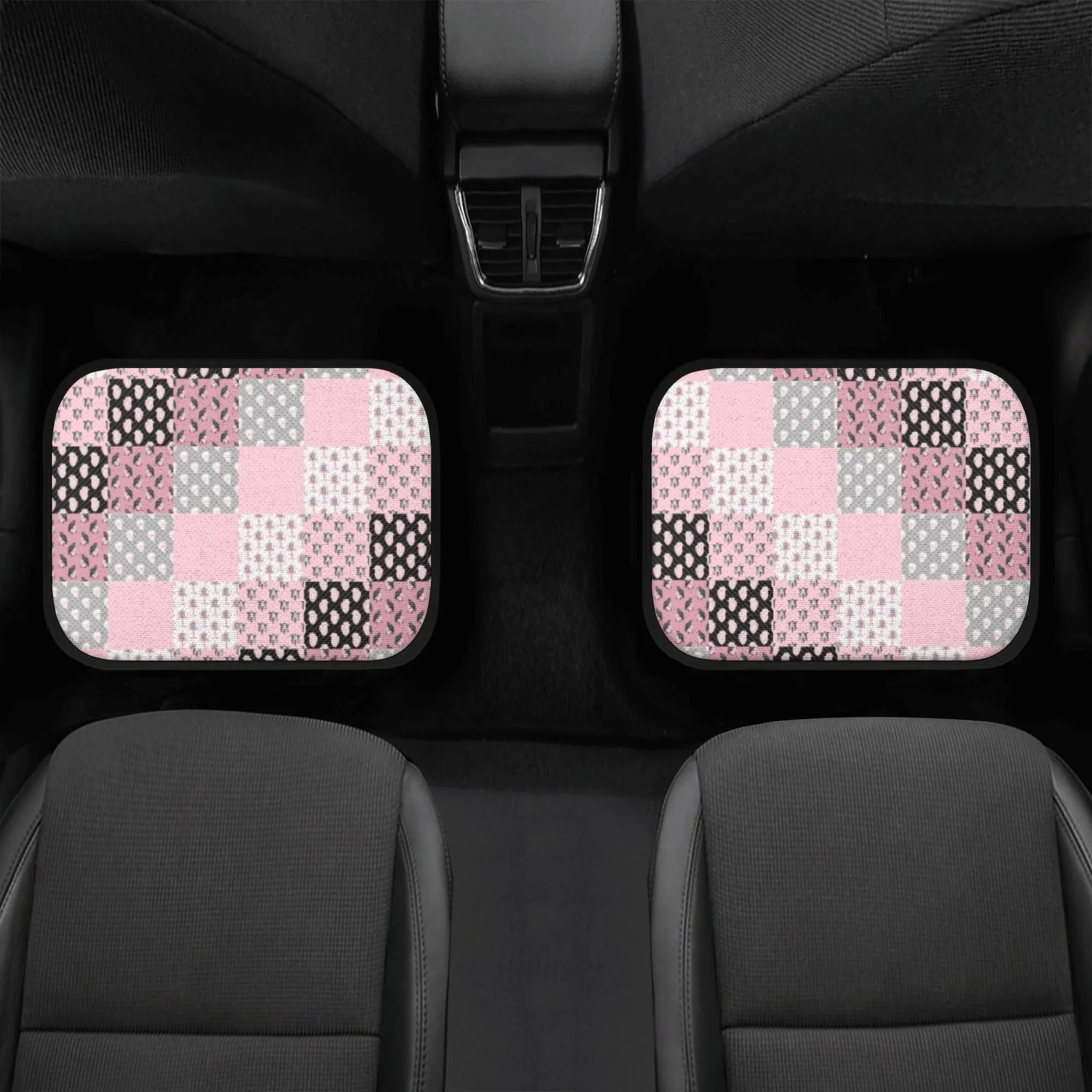 Car Floor Mats | Set of 4 | Universal size | All Weather proof | Affordable | Washable- Pastel Goth Checkered