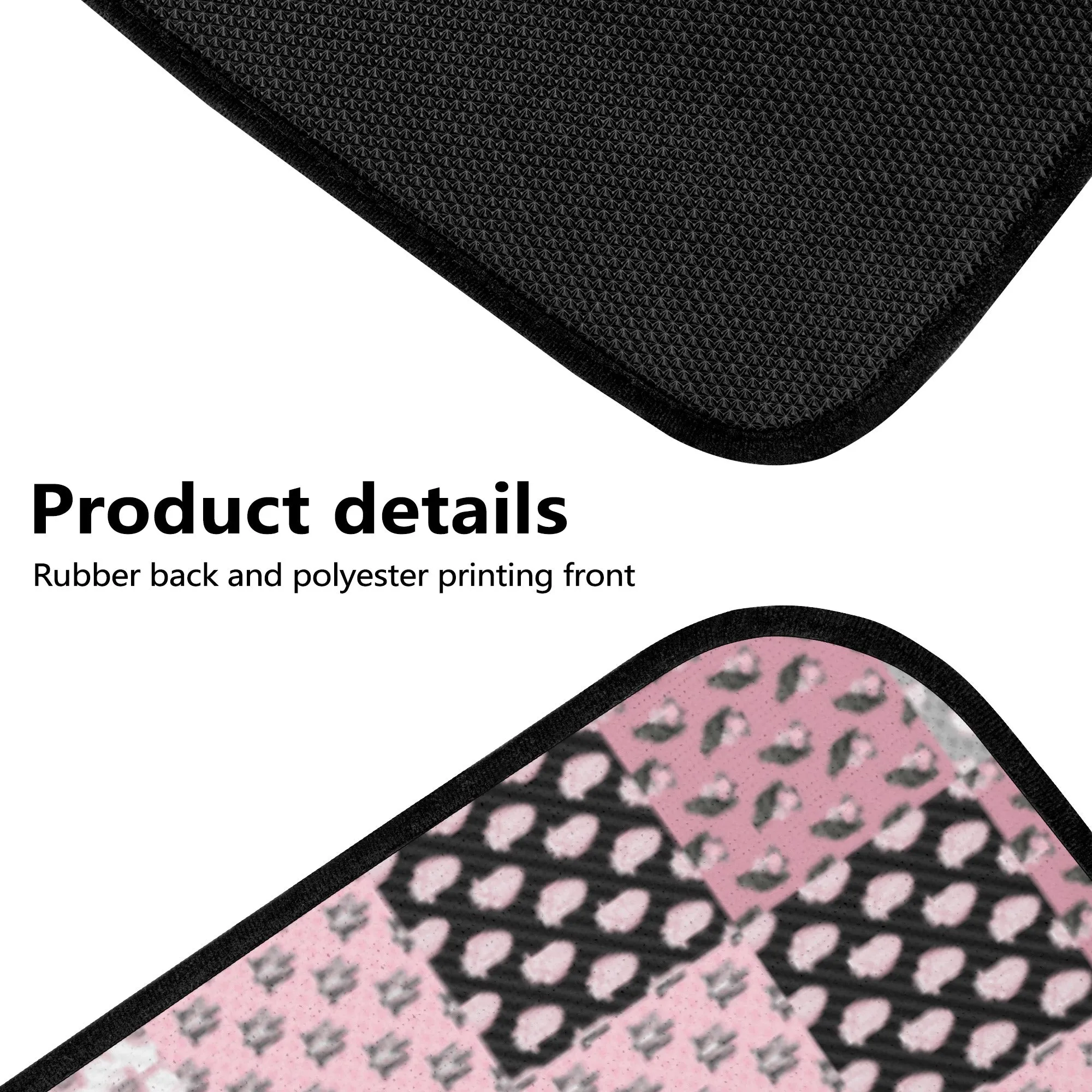 Car Floor Mats | Set of 4 | Universal size | All Weather proof | Affordable | Washable- Pastel Goth Checkered