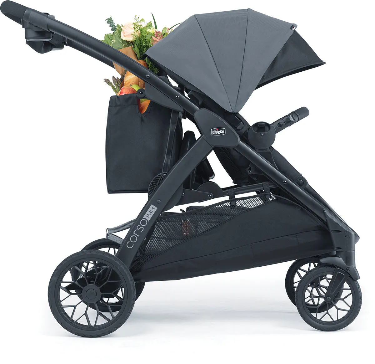 Chicco Corso Flex Twin Stroller Travel System Bundle - Legend / Shadow