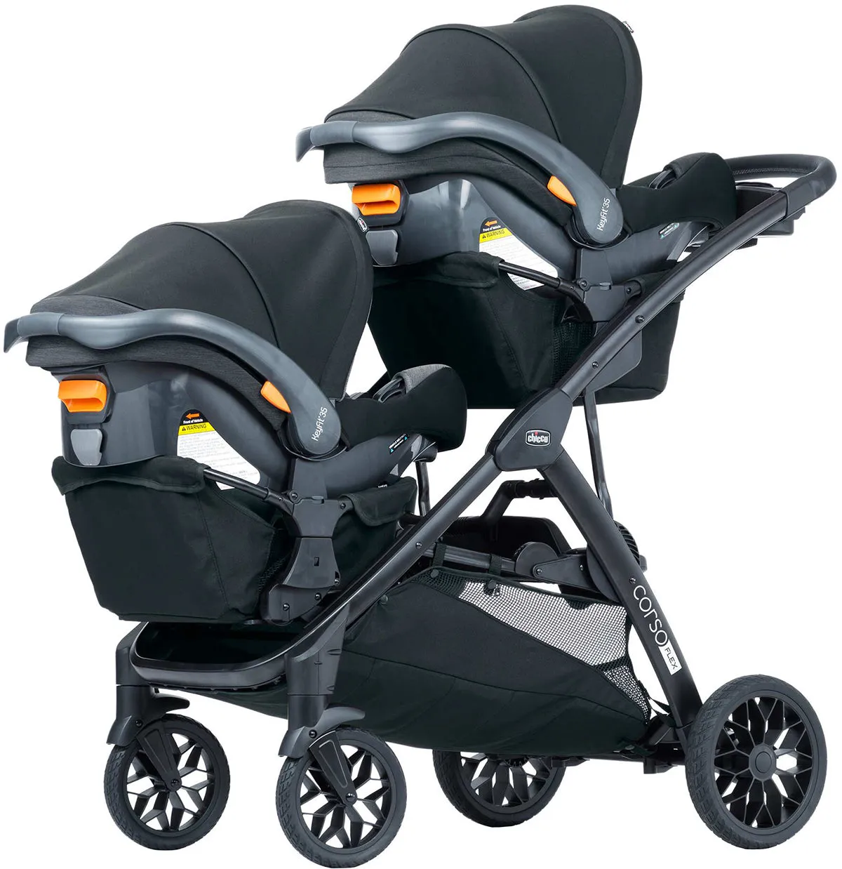 Chicco Corso Flex Twin Stroller Travel System Bundle - Legend / Shadow