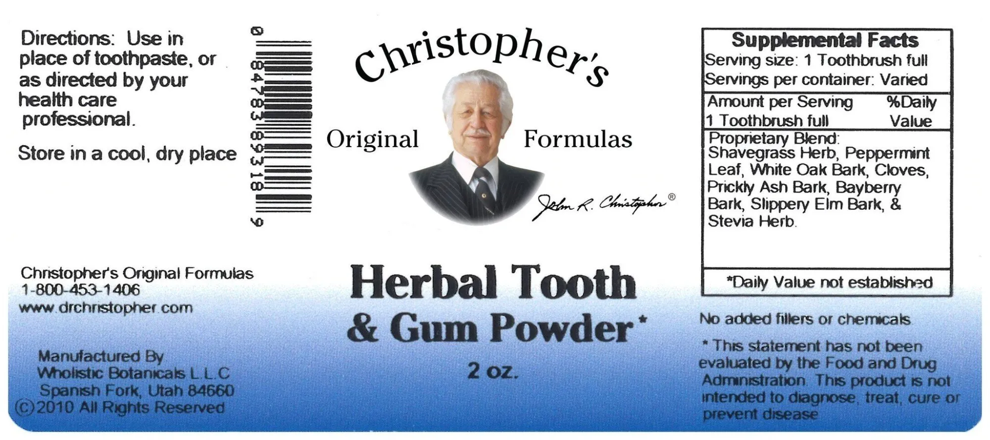 Christopher's Original Formulas Herbal Tooth & Gum 2 oz Powder