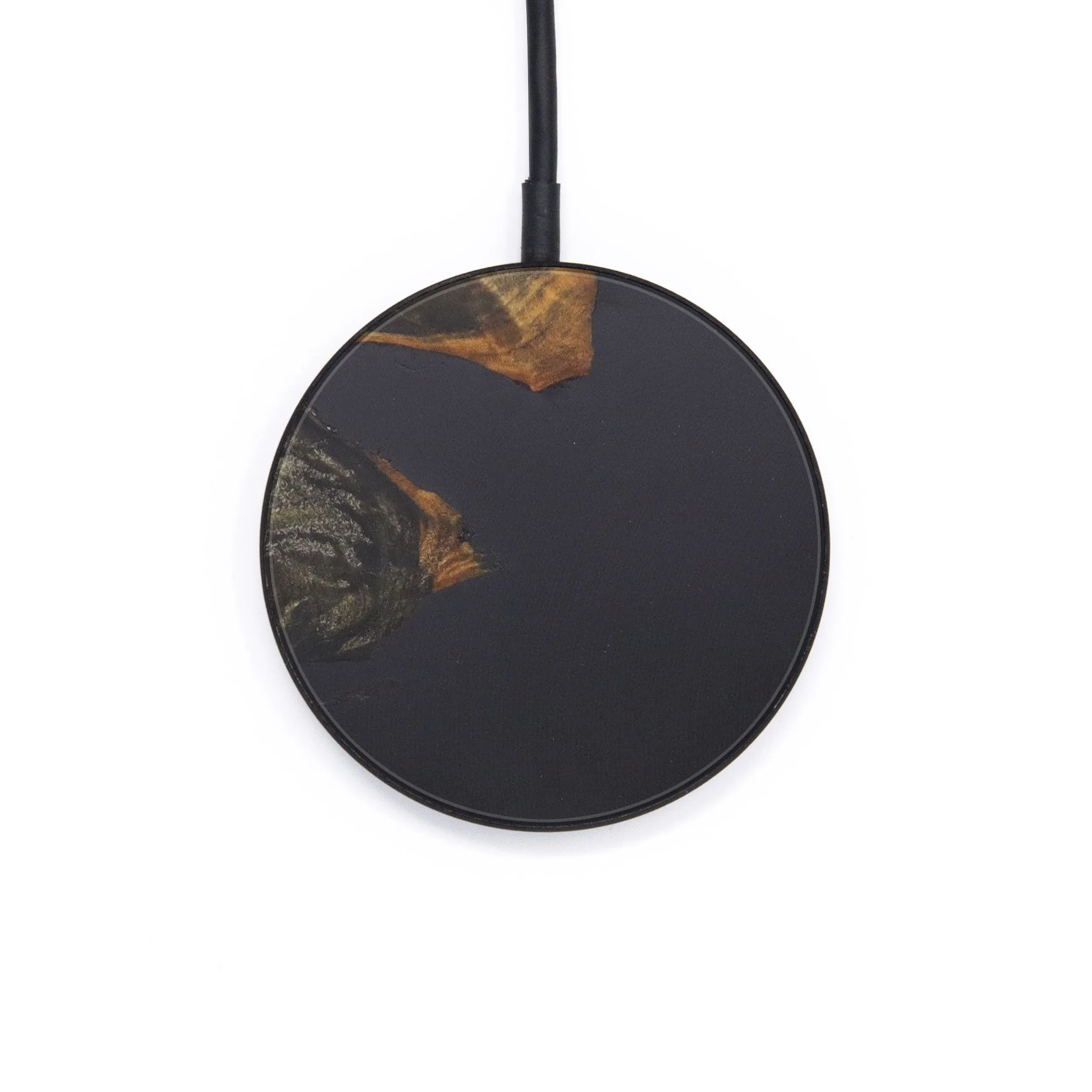 Circle Wood Resin Wireless Charger - Barbara (Pure Black, 598562)