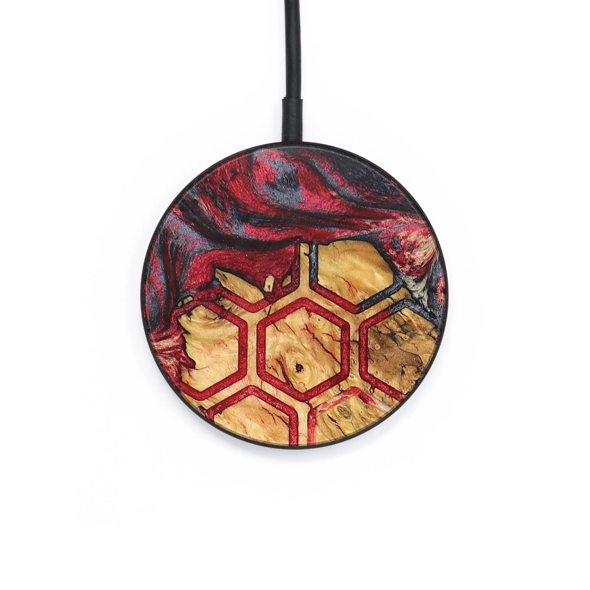 Circle Wood Resin Wireless Charger - Braxton (Pattern, 694980)