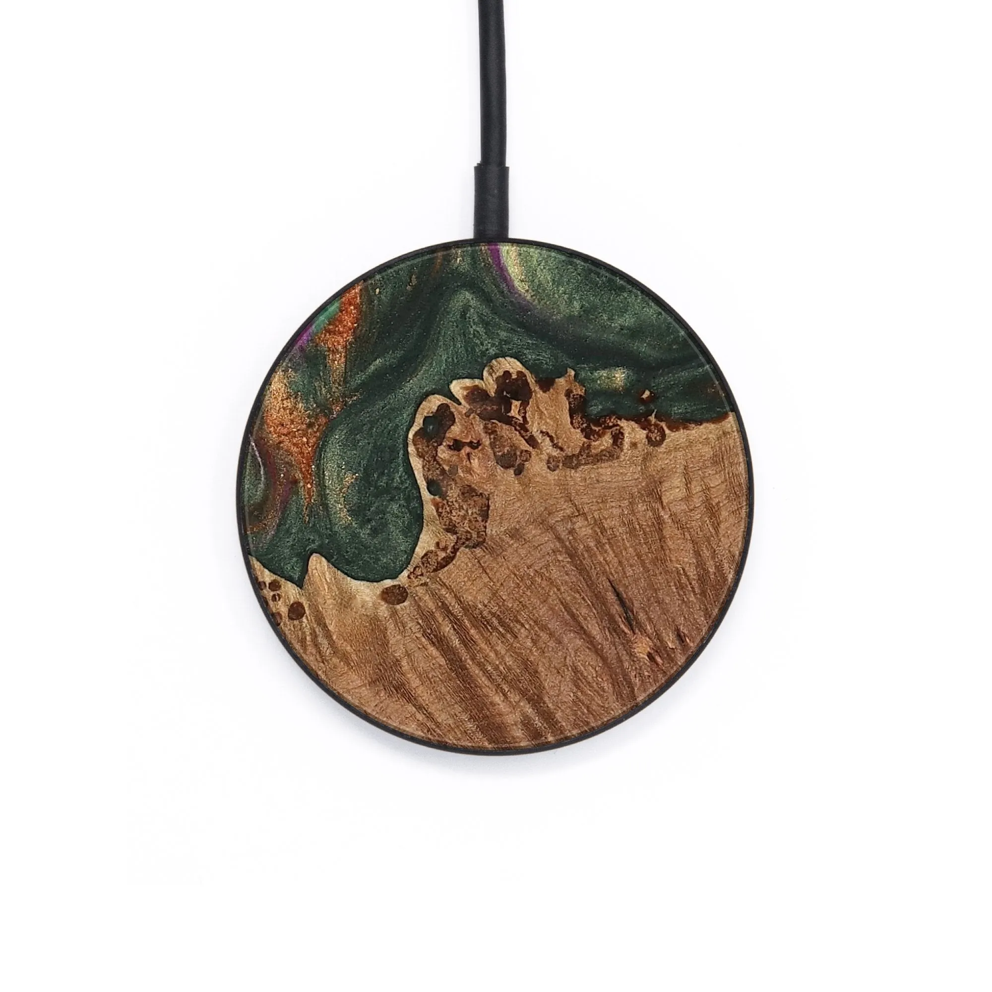 Circle Wood Wireless Charger - Briley (Green, 735373)