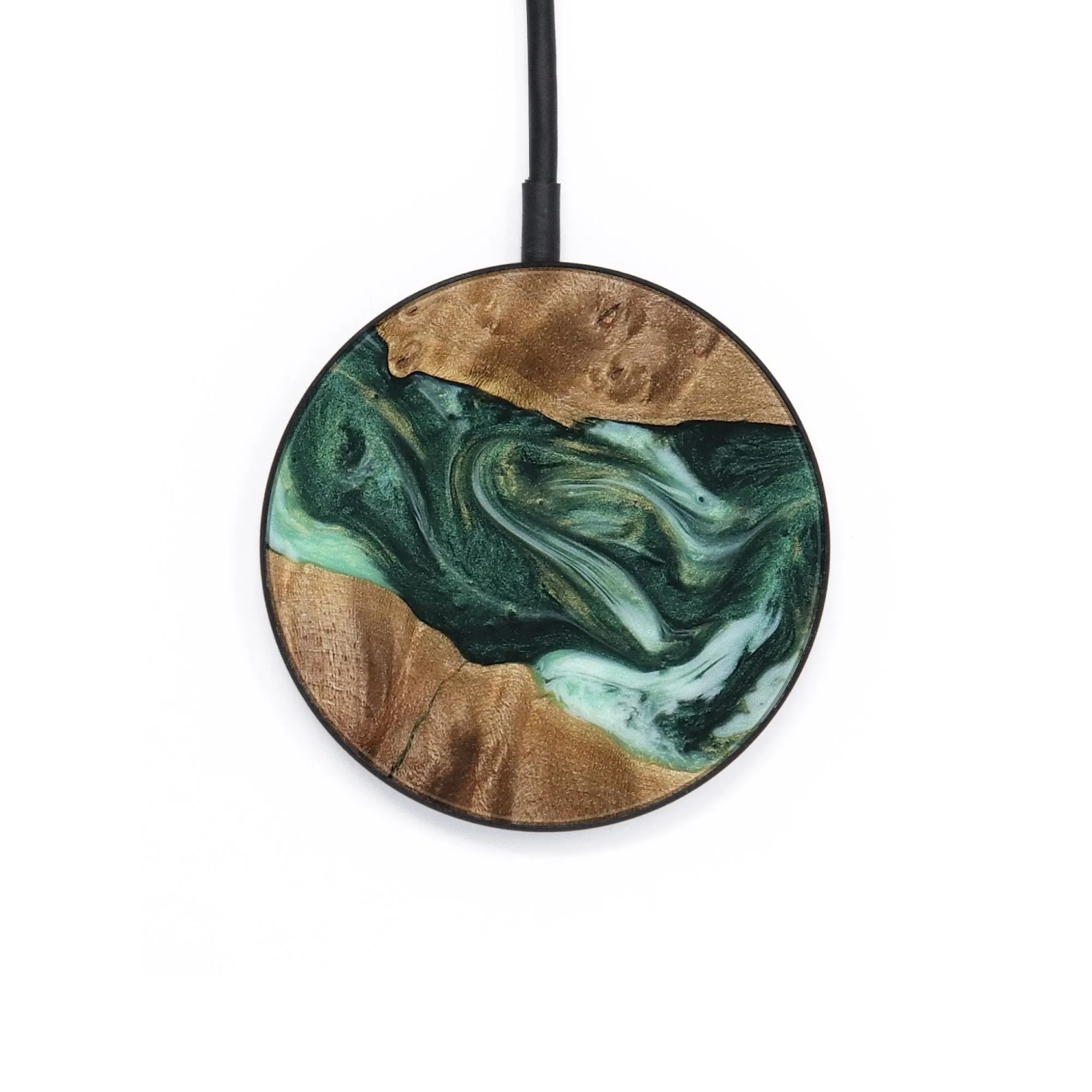 Circle Wood Wireless Charger - Kiam (Green, 741718)