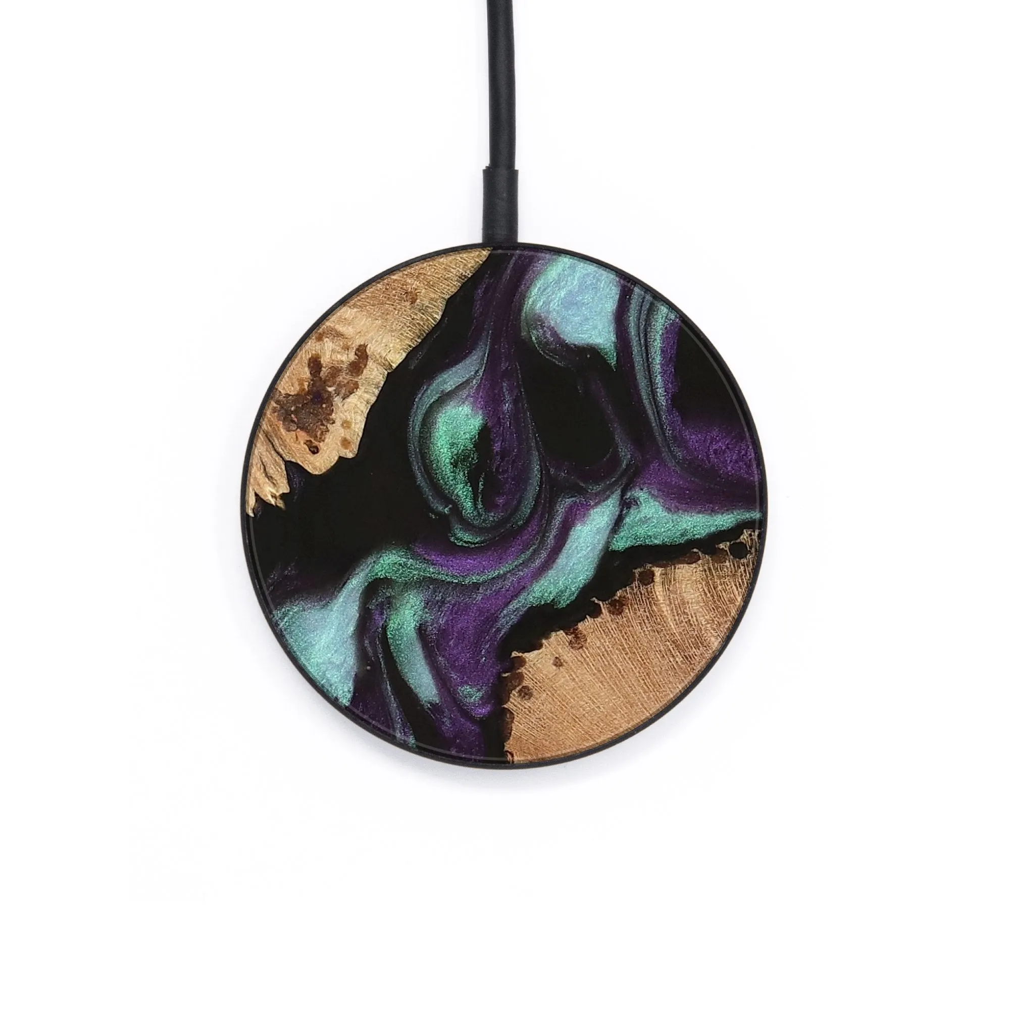 Circle Wood Wireless Charger - Pinkie (Purple, 735550)