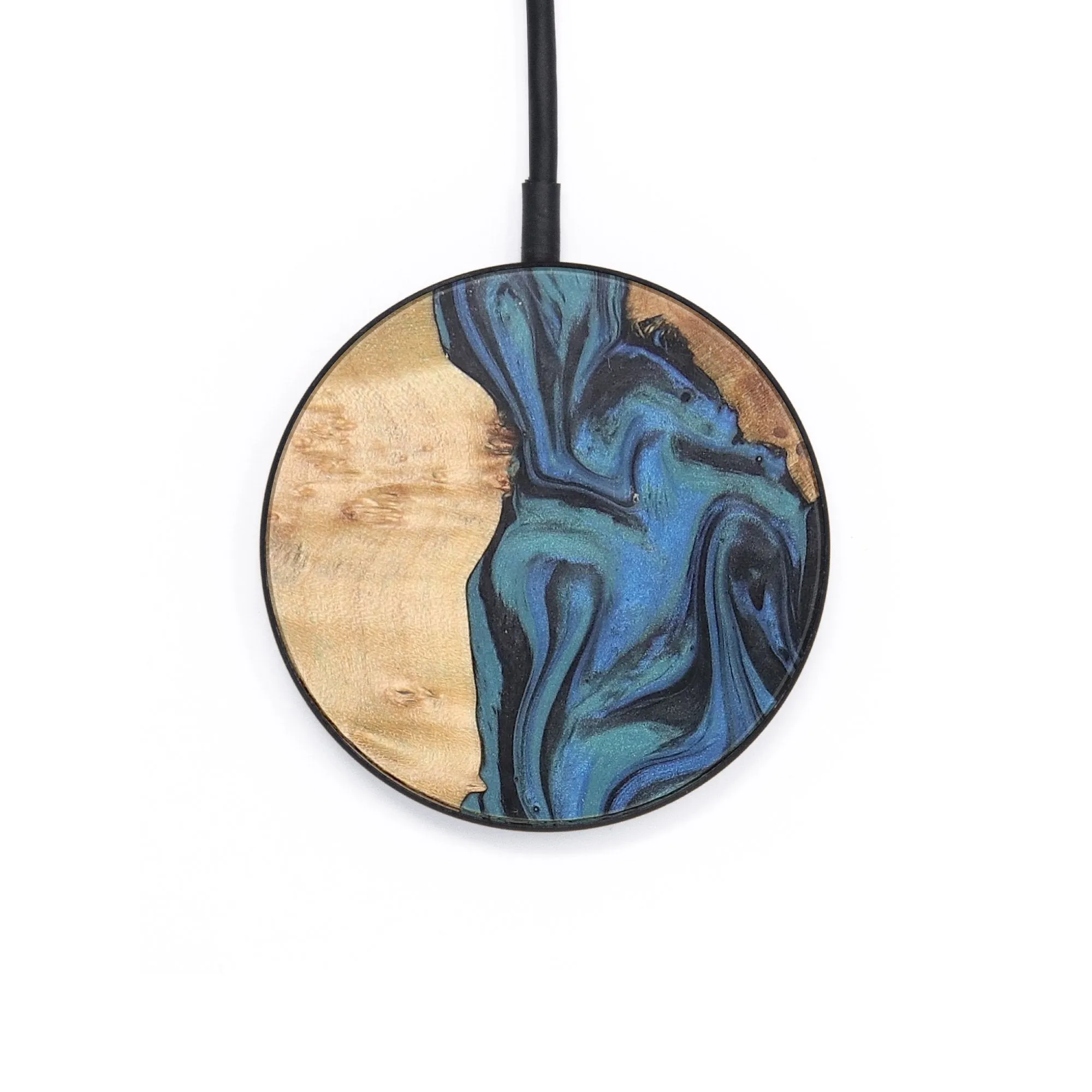 Circle Wood Wireless Charger - Tyrese (Blue, 726915)