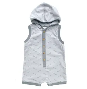 City Mouse Jersey Short Hooded Skateboard Romper (9-12 months)